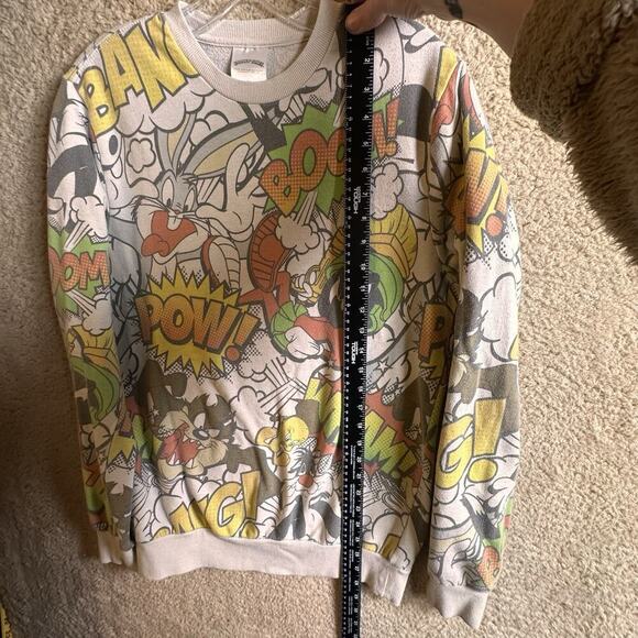 Vintage Looney Tunes Men’s Sweatshirt M Unique 90s Bugs Bunny Y2K All Over Print - Picture 12 of 13